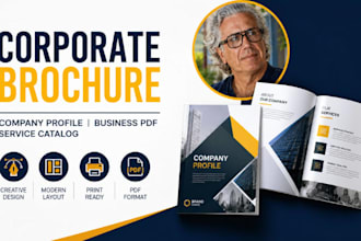 design corporate brochure company profile business PDF and service catalog pro
