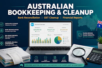 catch up your overdue australian bookkeeping, bank reconciliation gst cleanup