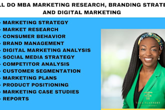 do MBA marketing research, branding strategy, and digital marketing