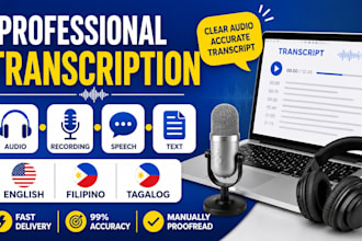 accurately transcribe tagalog and english audio files