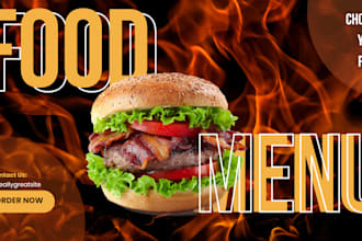 design restaurant menu, food flyer and digital menu