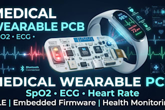 design medical wearable pcb for spo2, ecg, heart rate and health monitoring