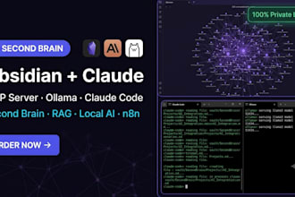 setup obsidian vault second brain mcp server claude code ollama n8n automation