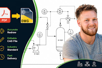 convert pdf to editable p, id, instrumentation cad, process engineering drawings