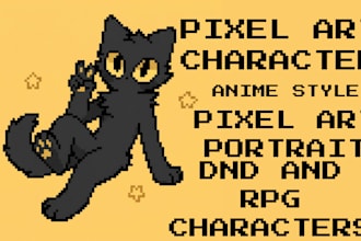 custom pixel art character, anime style, art sprite sheet, pixel art portrait