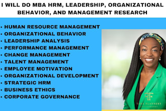do MBA hrm, leadership, organizational behavior, and management research