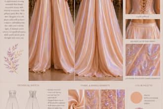 create luxury fashion design boards and couture presentations