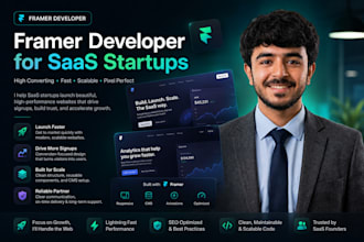 create a startup website in framer with premiu UI