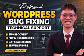fix wordpress errors, PHP bugs, database issues and custom elementor error