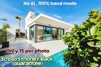 do professional real estate photo editing, hdr blending and sky replacement