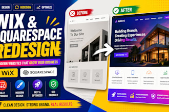 redesign wix website, design squarespace site wix redesign, squarespace redesign