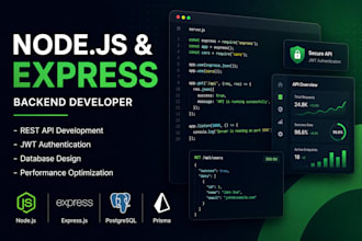 develop, improve, or optimize your nodejs express backend