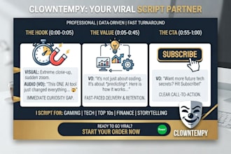 write viral youtube shorts scripts and tiktok video scripts