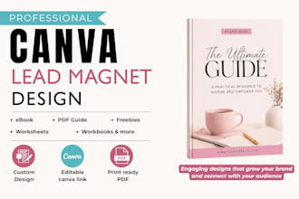 design a professional canva lead magnet, ebook, PDF guide or workbook