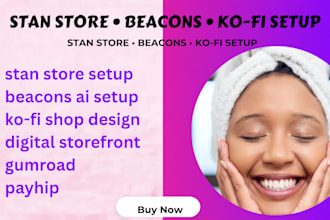 setup your stan store, beacons ai or kofi store