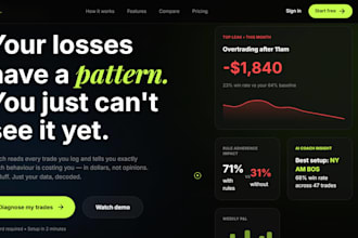 design a modern ai trading coach website