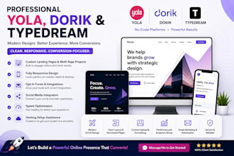design yola dorik typedream website landing page redesign