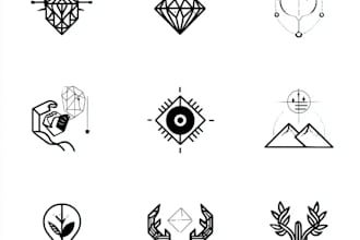 do create minimalist black and white icon sets