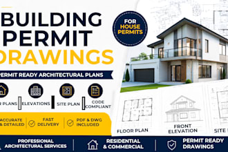 draw permit ready architectural drawings for house building permits