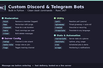 build a custom discord or telegram bot in python