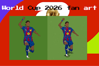 create world cup 2026 fan art of your favorite football star in pixel style
