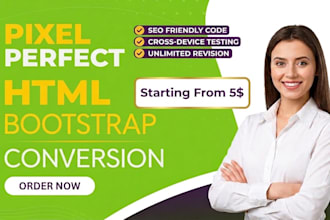 convert figma, PSD   to responsive html css bootstrap