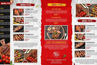 design exquisite trifold menu design for your wedding