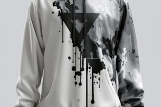draw a t shirt design and hoodie design