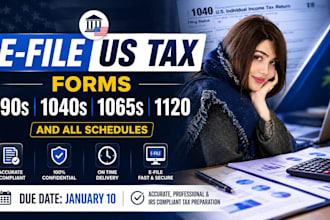 e file US tax forms 990s,1040s,1065s,1120 and all schedules