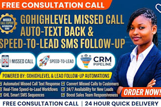 gohighlevel missed call text back sms lead follow up and speed to lead workflow