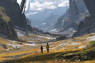 create high quality 3d environment art, concept art, fantasy art, sci fi art