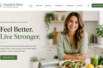 design wix nutrition coach website wellness program website health coach website