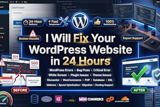 fix your wordpress error, bug, or broken website in 24 hours