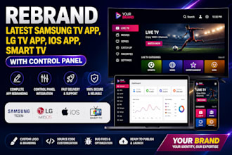rebrand latest samsung tv app, lg tv app, ios app, smart tv with control panel