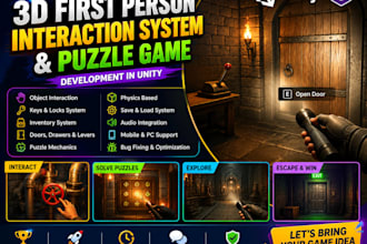 develop 3d first person interaction system and puzzle games
