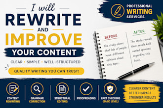 rewrite and paraphrase your content in simple english