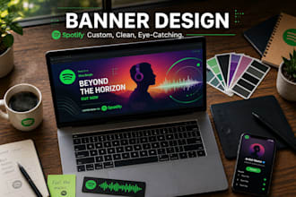 design a realistic eye catching spotify artist banner for independent artist