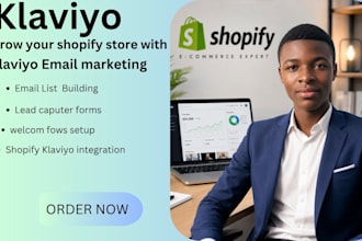 setup klaviyo email marketing fiows automation and shopify email campaigns
