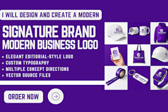 design a modern fashion signature brand logo with refinement