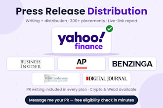 do press release writing and distribution on yahoo finance