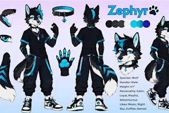 draw reference sheet furry reference sheet furry ref sheet oc character design