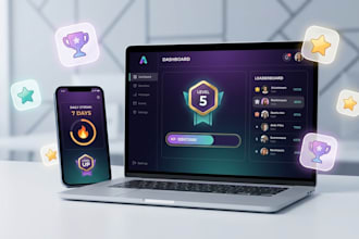 build you a gamified website with points, levels and badges