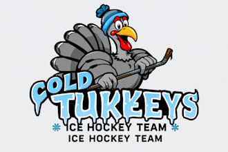 do amazing turkey hockey logo with free source file