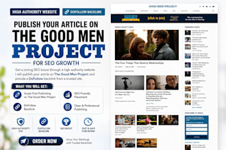 publish your article on the good men project for SEO growth
