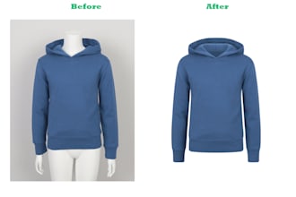 flat lay image ghost mannequin editing in photoshop