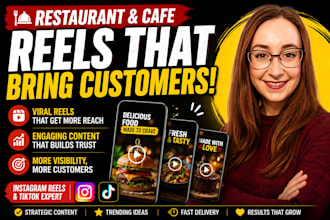 restaurant cafe tiktok instagram reels food video editing marketing manager