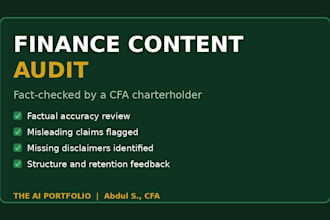audit your finance content for accuracy as a cfa charterholder