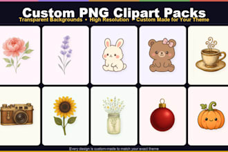 create custom png clipart packs with transparent backgrounds