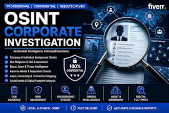 do corporate background check, due diligence and osint investigation