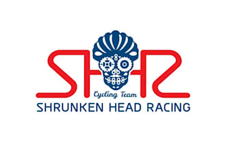 design shrunken head bike racing team logo